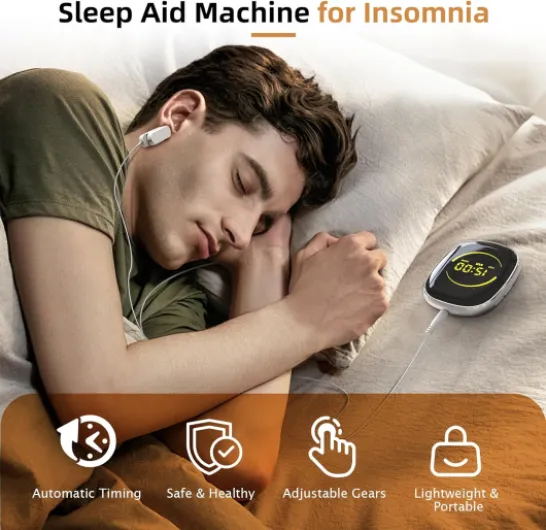 Appareil d'aide au sommeil, dispositif de soulagement de l'insomnie, appareil d'aide au sommeil avec clips d'oreille, instrument de sommeil intelligent pour aider à dormir, dormir rapidement, soulager