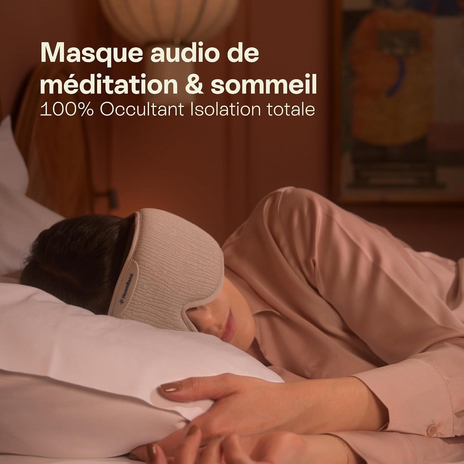Band Ultimate - Casque Sommeil Bluetooth 5.2 - Masque Nuit 100% occultant - Thérapie Sonore, Accès gratuit Histoires Hypnotiques, Méditations Guidées - Sans Fils, Ajustable - Câble Magnétique